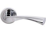 Atlantic Status Colorado Door Handles On Round Rose, Polished Chrome - S34R/PC (sold in pairs)